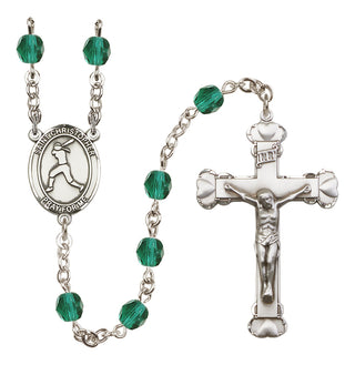 Silver-Plated 6mm Saint Christopher/Softball  Engraved Catholic Rosaries