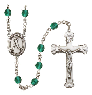 Silver-Plated 6mm Saint Sebastian / Softball Rosary
