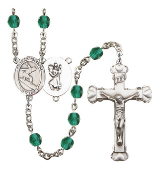 Saint Christopher and Surfing Rosary with Zircon Beads