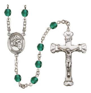 Silver-Plated 6mm Saint Christopher/Motorcycle Rosary