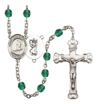 Saint Christopher and Skiing Rosary with Zircon Beads
