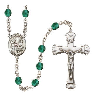 Silver-Plated 6mm Saint Zita  Engraved Catholic Rosaries