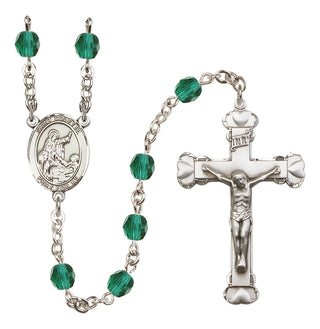 Silver-Plated 6mm Saint Colette  Engraved Catholic Rosaries