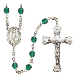 Silver-Plated 6mm Saint Basil the Great  Engraved Catholic Rosaries