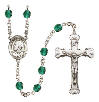 Silver Plated 6mm Fire Polished Pope Saint Eugene I Rosary in Zircon