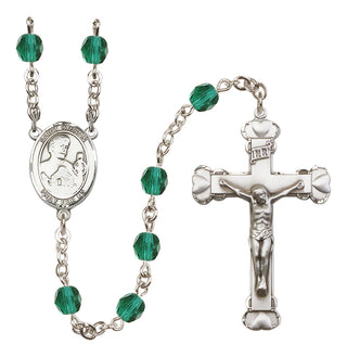 Silver-Plated 6mm Saint Kieran  Engraved Catholic Rosaries