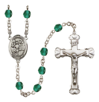 Silver-Plated 6mm Saint Vitus  Engraved Catholic Rosaries