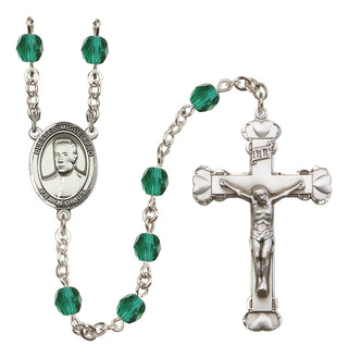 Silver Plated 6mm Fire Polished Blessed Miguel Pro Rosary in Zircon