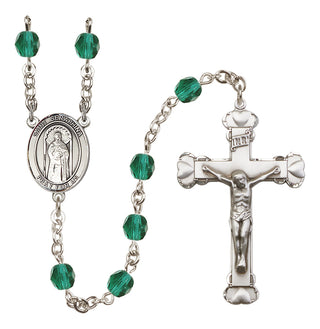 Silver Plated 6mm Fire Polished Saint Seraphina Rosary in Zircon