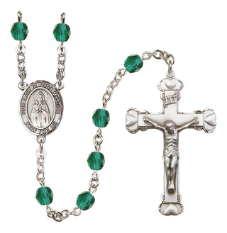 Silver-Plated 6mm Our Lady of Rosa Mystica  Engraved Catholic Rosaries