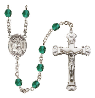 Silver-Plated 6mm Saint Maron  Engraved Catholic Rosaries