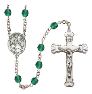 Silver-Plated 6mm Guardian Angel Protector  Engraved Catholic Rosaries