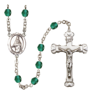 Silver-Plated 6mm Saint Emma Uffing  Engraved Catholic Rosaries