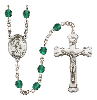 Silver-Plated 6mm Saint Christopher/Track&Field-Men Rosary