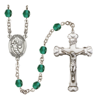 Silver-Plated 6mm Saint Sebastian/Basketball Rosary