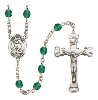 Silver-Plated 6mm Saint Sebastian/Swimming Rosary