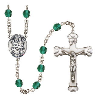 Silver-Plated 6mm Saint Sebastian/Karate Rosary