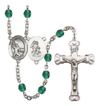 Guardian Angel and Football Rosary with Zircon Beads