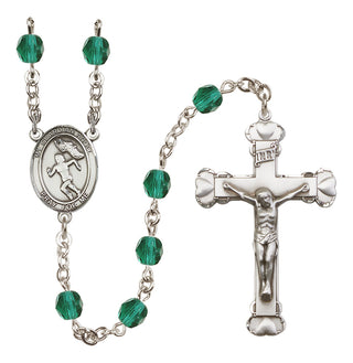 Silver-Plated 6mm Guardian Angel/Track&Field-Women Rosary