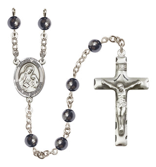 Silver-Plated 6mm Santa Ana  Engraved Catholic Rosaries