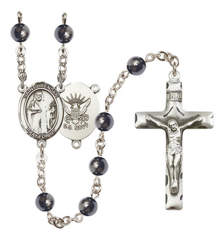 Silver-Plated 6mm Saint Brendan the Navigator/Navy Rosary