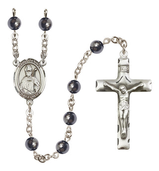 Silver Plated 6mm Hematite Saint Dennis Rosary