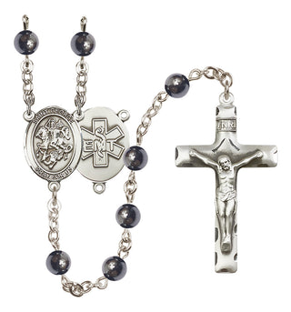 Silver-Plated 6mm Saint George / EMT Rosary