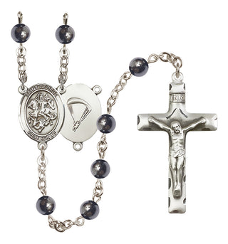 Silver-Plated 6mm Saint George / Paratrooper Rosary