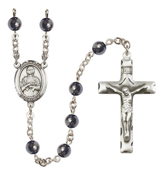 Silver-Plated 6mm Saint Kateri Tekakwitha  Engraved Catholic Rosaries