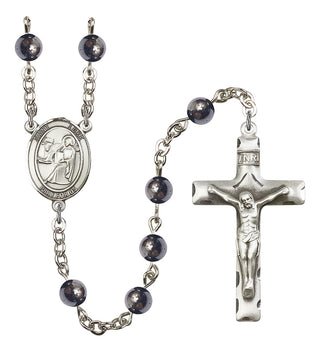 Saint Luke the Apostle Rosary with 6mm Hematite Beads