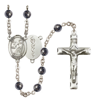 Silver-Plated 6mm Saint Luke the Apostle / Doctor Rosary
