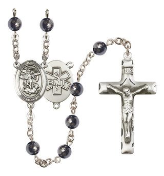 Silver-Plated 6mm Saint Michael / EMT Rosary
