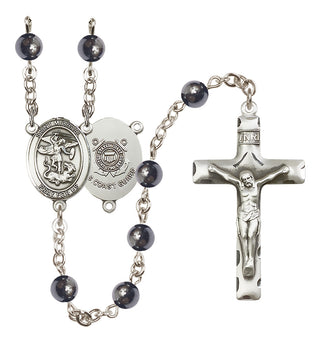 Silver-Plated 6mm Saint Michael / Coast Guard Rosary