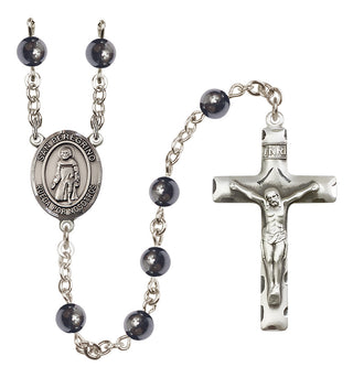 Silver-Plated 6mm San Peregrino  Engraved Catholic Rosaries