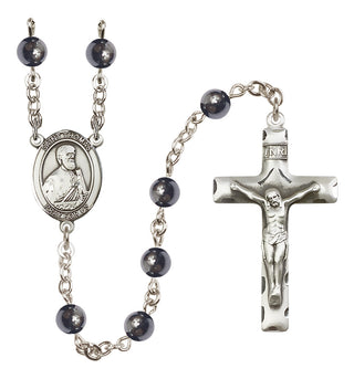 Silver-Plated 6mm Saint Thomas the Apostle  Engraved Catholic Rosaries