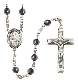 Silver-Plated 6mm Saint Veronica  Engraved Catholic Rosaries