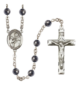 Silver-Plated 6mm Saint John of God  Engraved Catholic Rosaries
