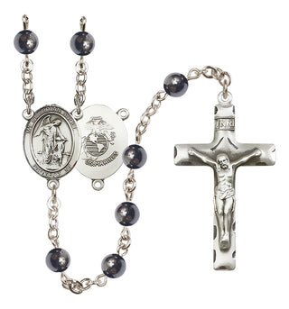 Silver-Plated 6mm Guardian Angel / Marine Corp Rosary