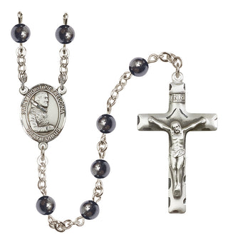 Silver-Plated 6mm Saint Pio of Pietrelcina  Engraved Catholic Rosaries