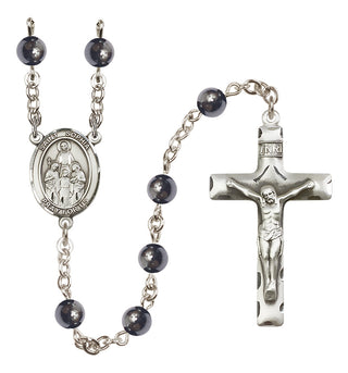 Silver-Plated 6mm Saint Sophia  Engraved Catholic Rosaries