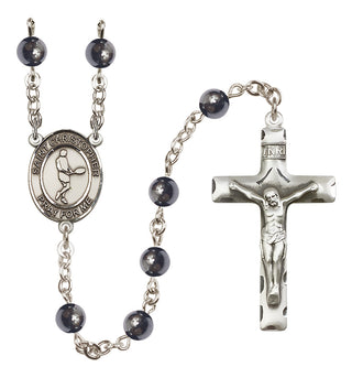 Silver-Plated 6mm Saint Christopher/Tennis Rosary