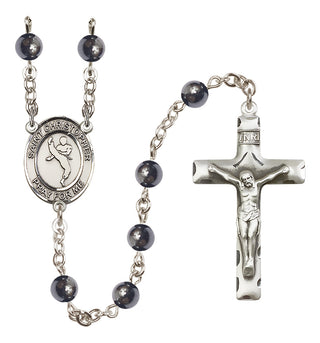 Silver-Plated 6mm Saint Christopher/Martial Arts Rosary