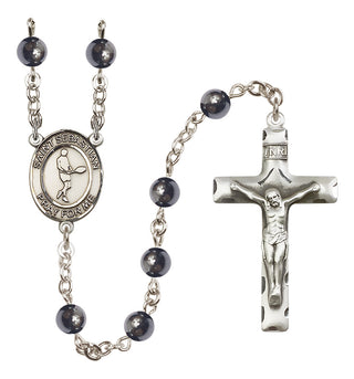 Silver-Plated 6mm Saint Sebastian/Tennis Rosary