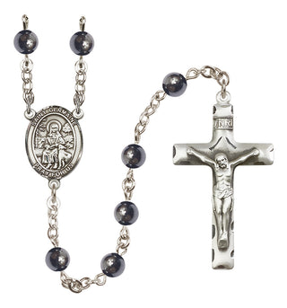 Silver Plated 6mm Hematite Saint Germaine Cousin Rosary