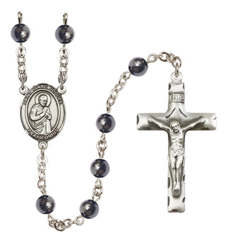Silver-Plated 6mm Saint Isaac Jogues  Engraved Catholic Rosaries