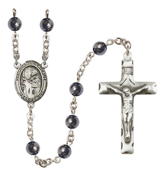 Silver-Plated 6mm San Juan de la Cruz  Engraved Catholic Rosaries