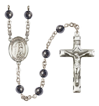 Silver-Plated 6mm Saint Zoe of Rome  Engraved Catholic Rosaries