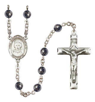 Silver-Plated 6mm Saint Joseph Freinademetz  Engraved Catholic Rosaries