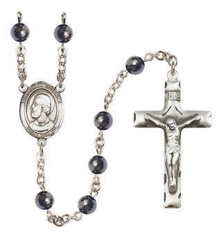 Silver-Plated 6mm Pope Saint Eugene I  Engraved Catholic Rosaries