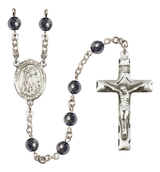 Silver-Plated 6mm Saint Adrian of Nicomedia  Engraved Catholic Rosaries